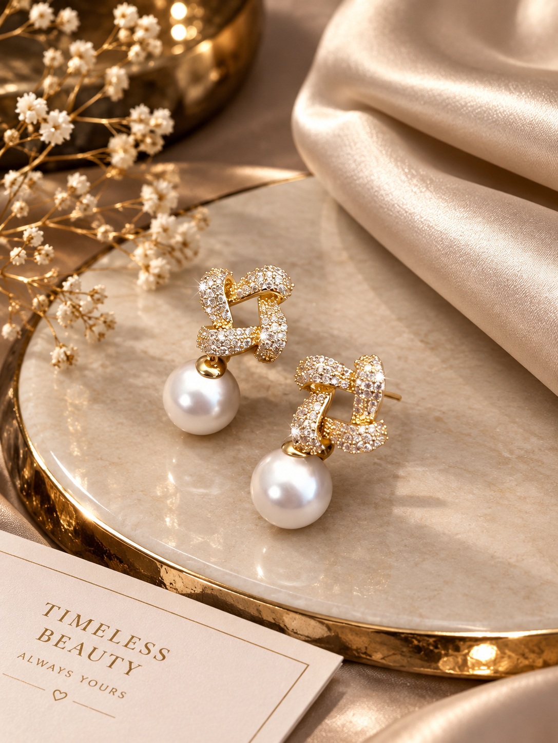 Sparkle Pearl Drop Earrings