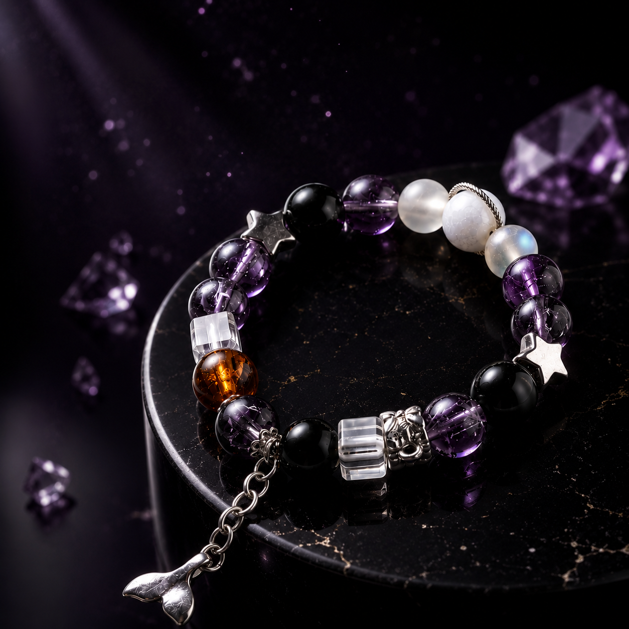 Mystic Harmony Beaded Bracelet in Black