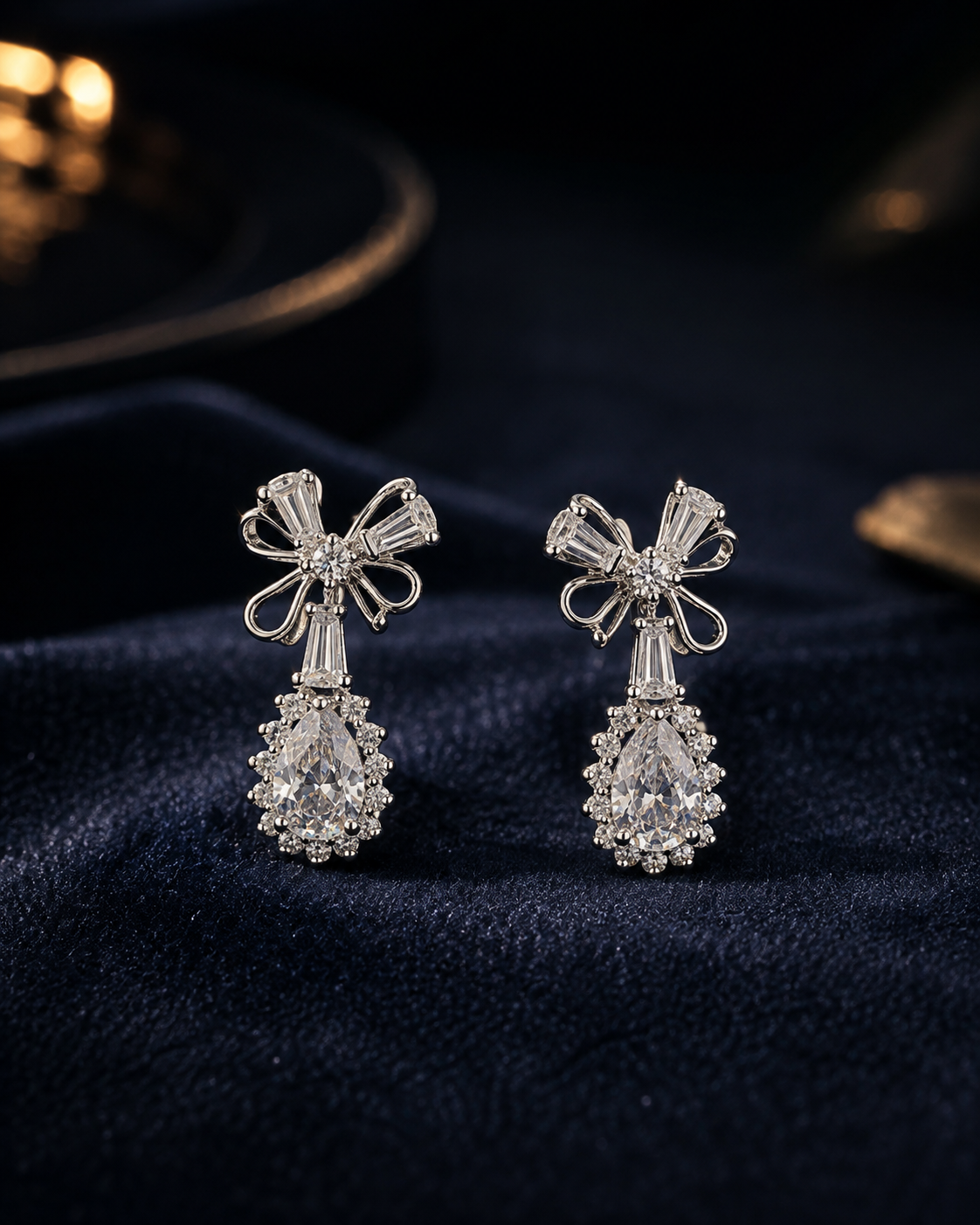 Elegant Bow Drop Earrings