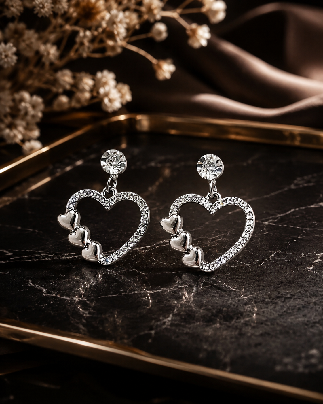 Heart Drop Earrings
