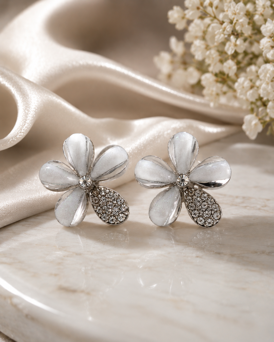 Floral Petal Stud Earrings